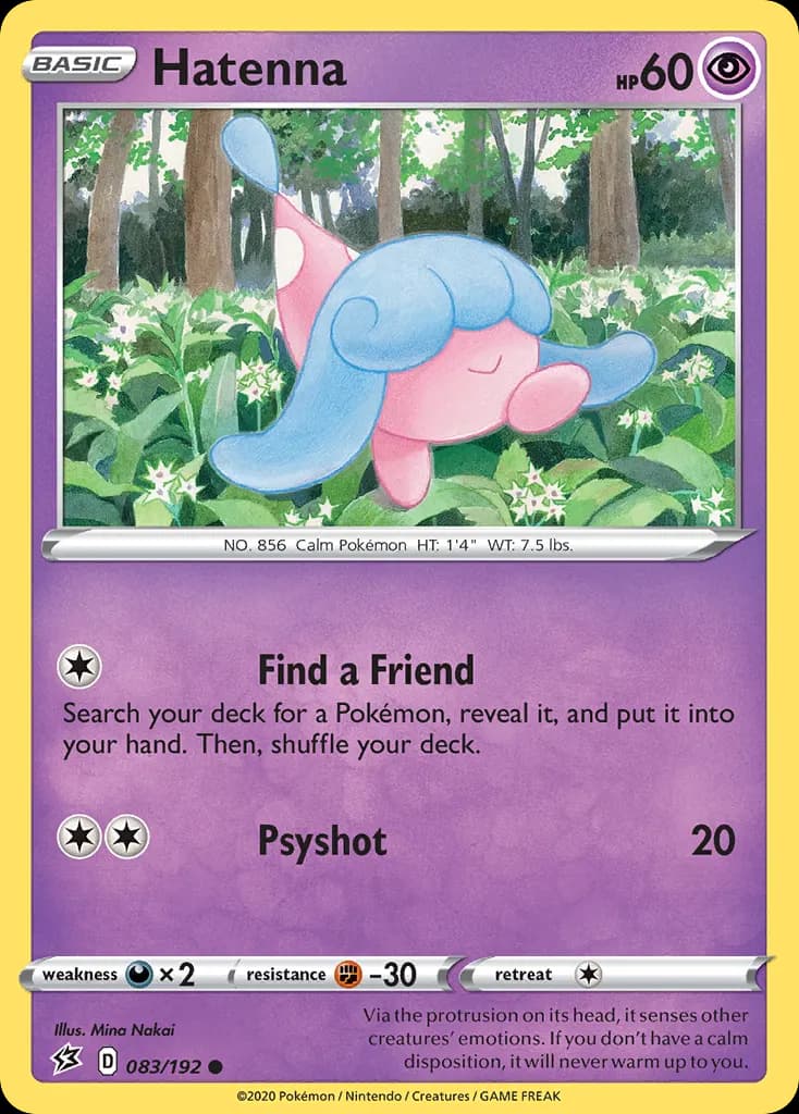 Hatenna — Rebel Clash 83 Pokémon card