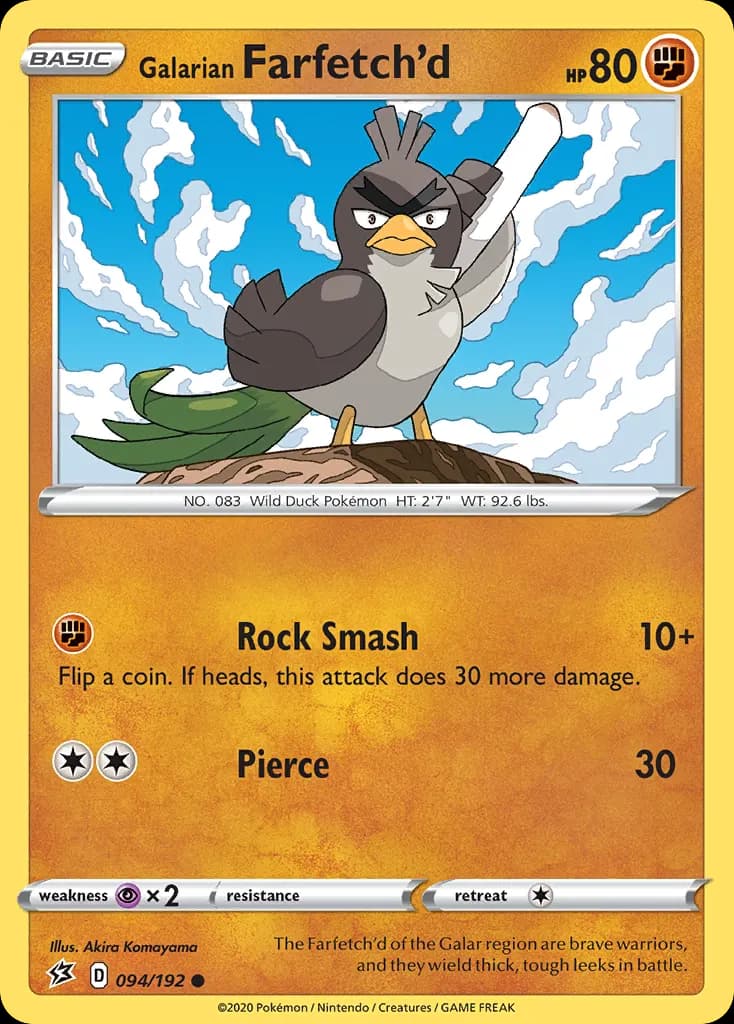 Galarian Farfetch'd — Rebel Clash 94 Pokémon card
