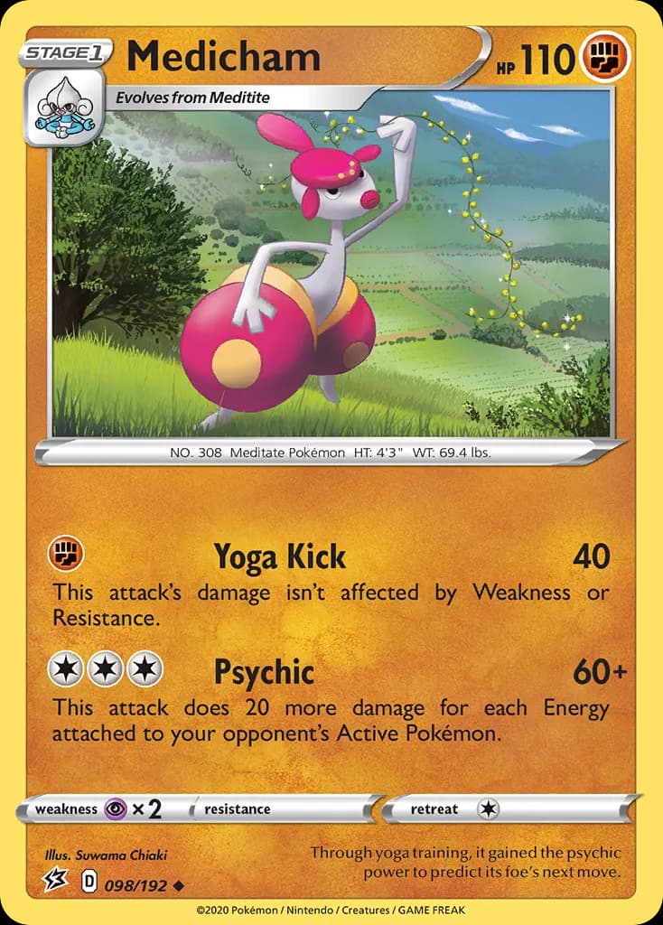 Medicham — Rebel Clash 98 Pokémon card