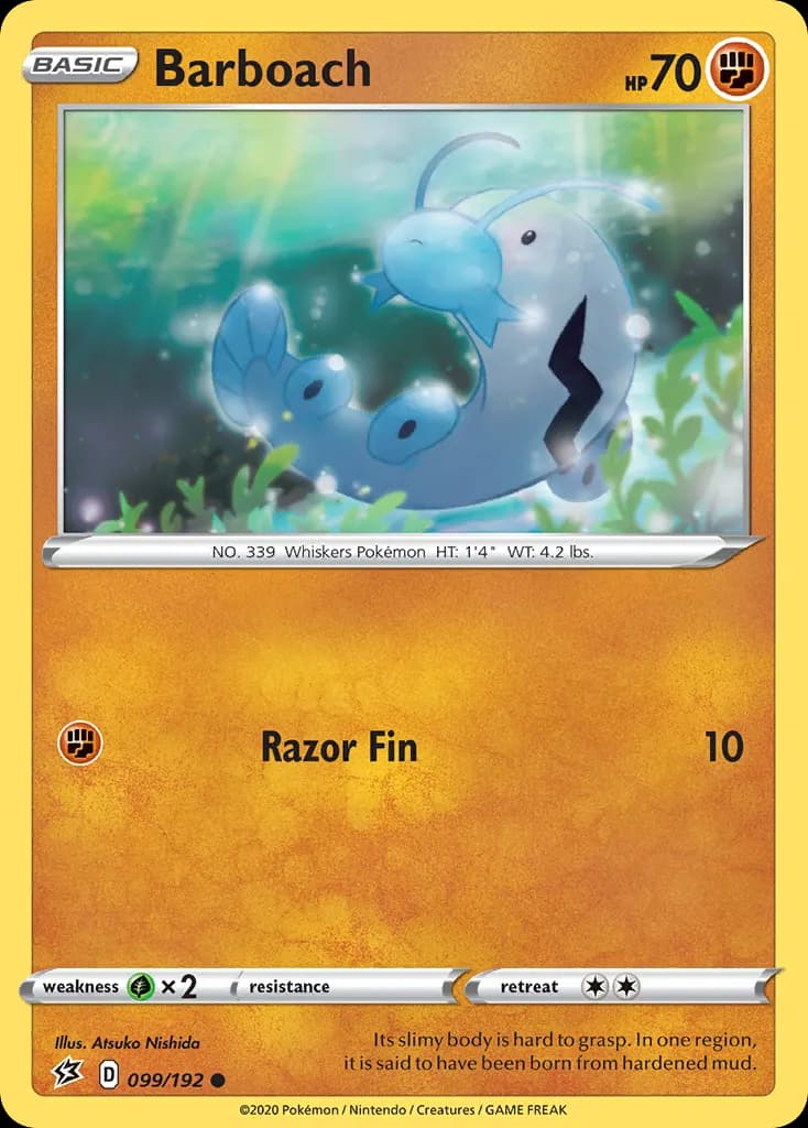 Barboach — Rebel Clash 99 Pokémon card