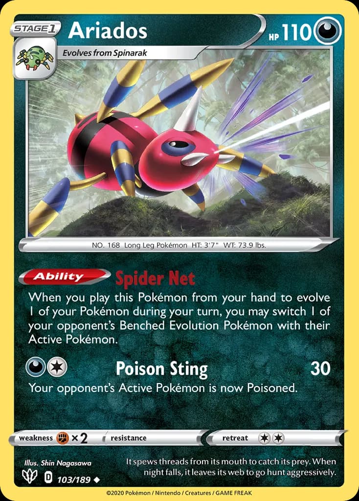 Ariados — Darkness Ablaze 103 Pokémon card
