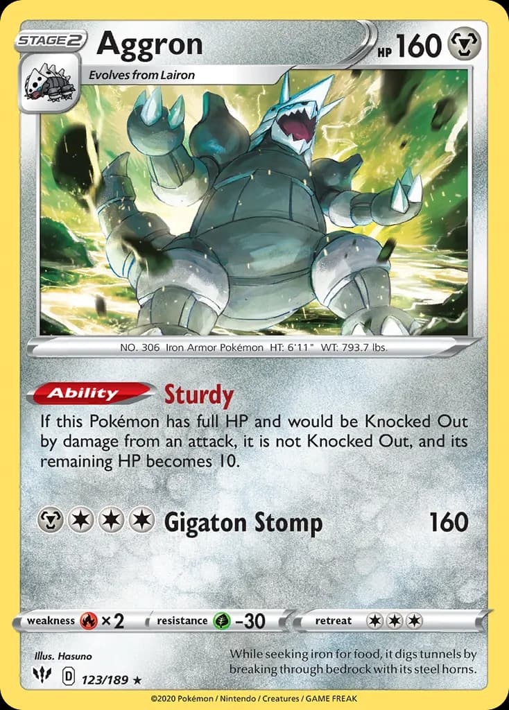 Aggron — Darkness Ablaze 123 Pokémon card