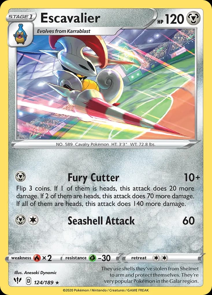 Escavalier — Darkness Ablaze 124 Pokémon card