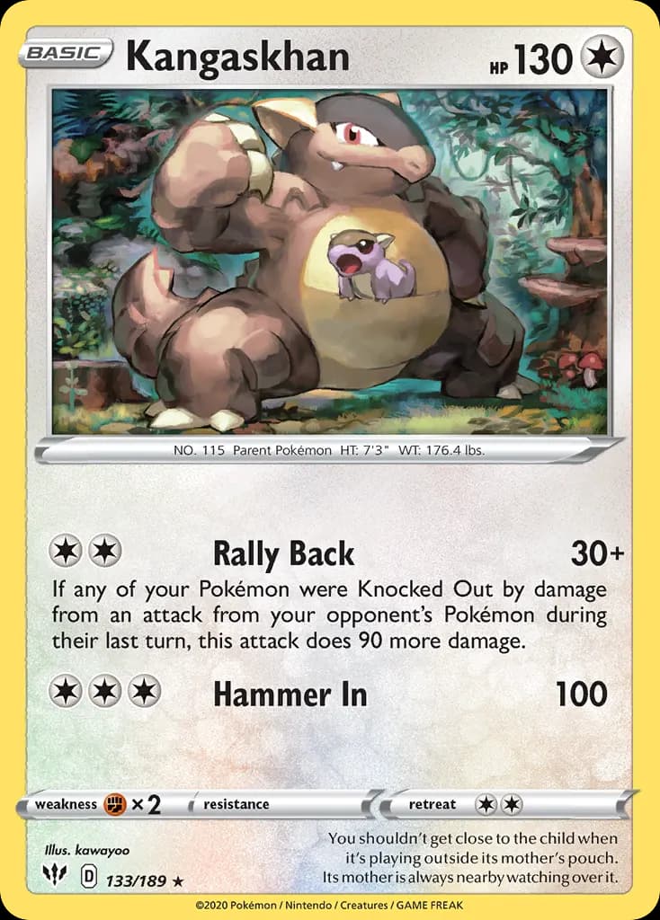 Kangaskhan — Darkness Ablaze 133 Pokémon card