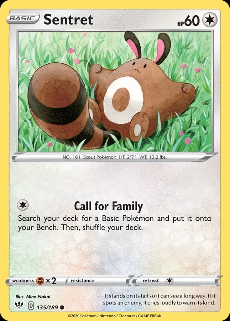 Sentret — Darkness Ablaze 135 Pokémon card