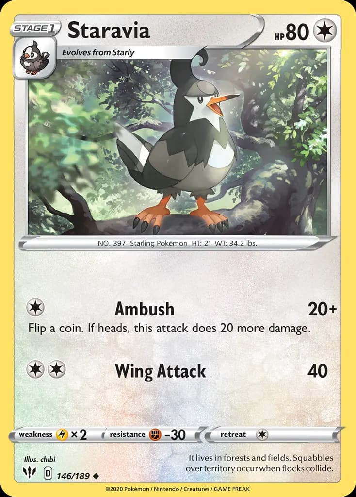 Staravia — Darkness Ablaze 146 Pokémon card