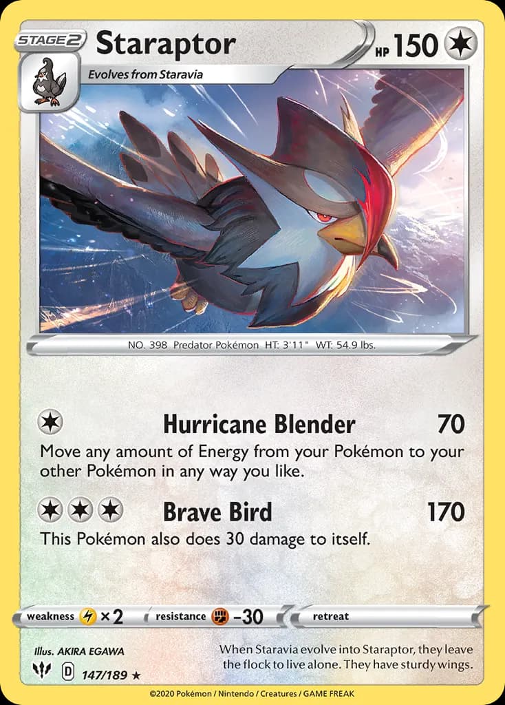 Staraptor — Darkness Ablaze 147 Pokémon card