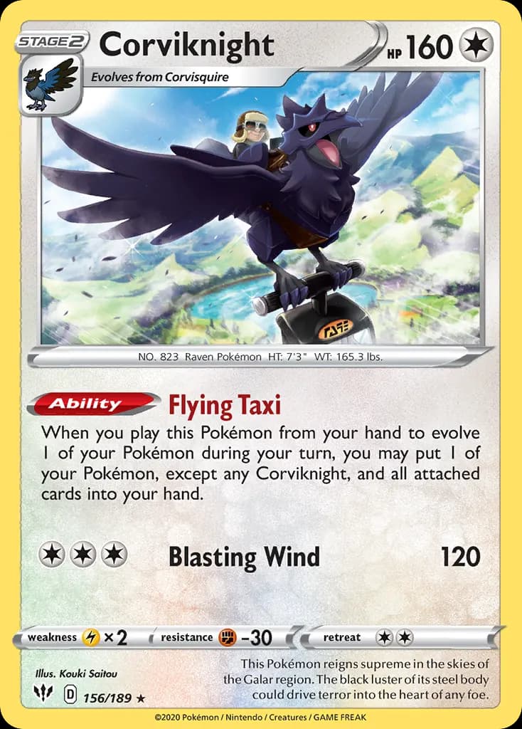 Corviknight — Darkness Ablaze 156 Pokémon card