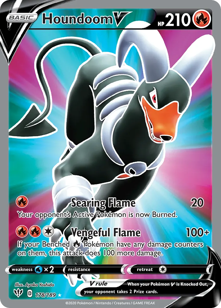 Houndoom V — Darkness Ablaze 178 Pokémon card