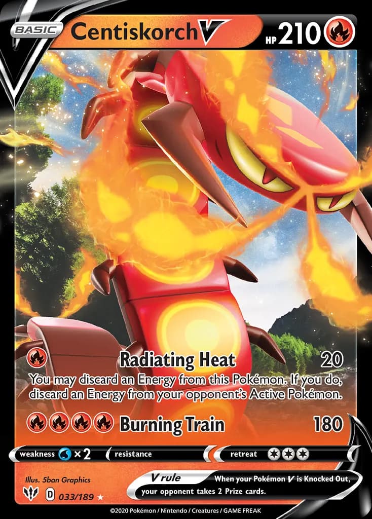 Centiskorch V — Darkness Ablaze 33 Pokémon card