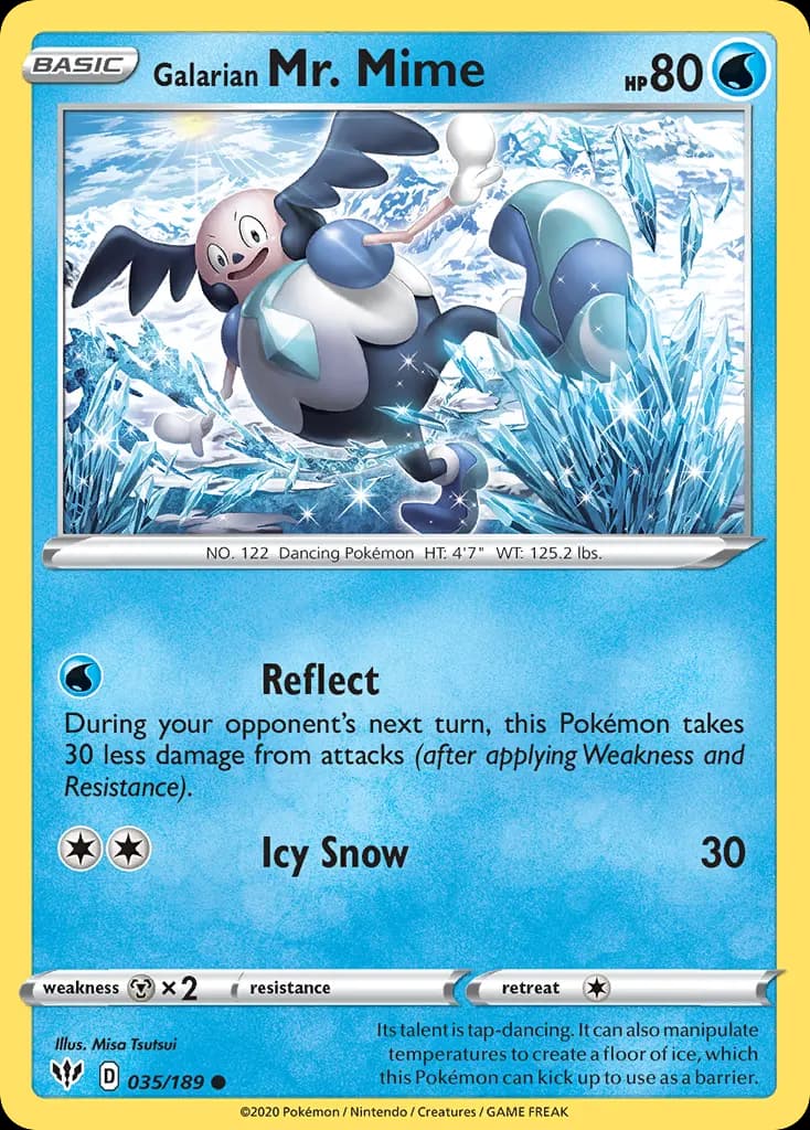 Galarian Mr. Mime — Darkness Ablaze 35 Pokémon card
