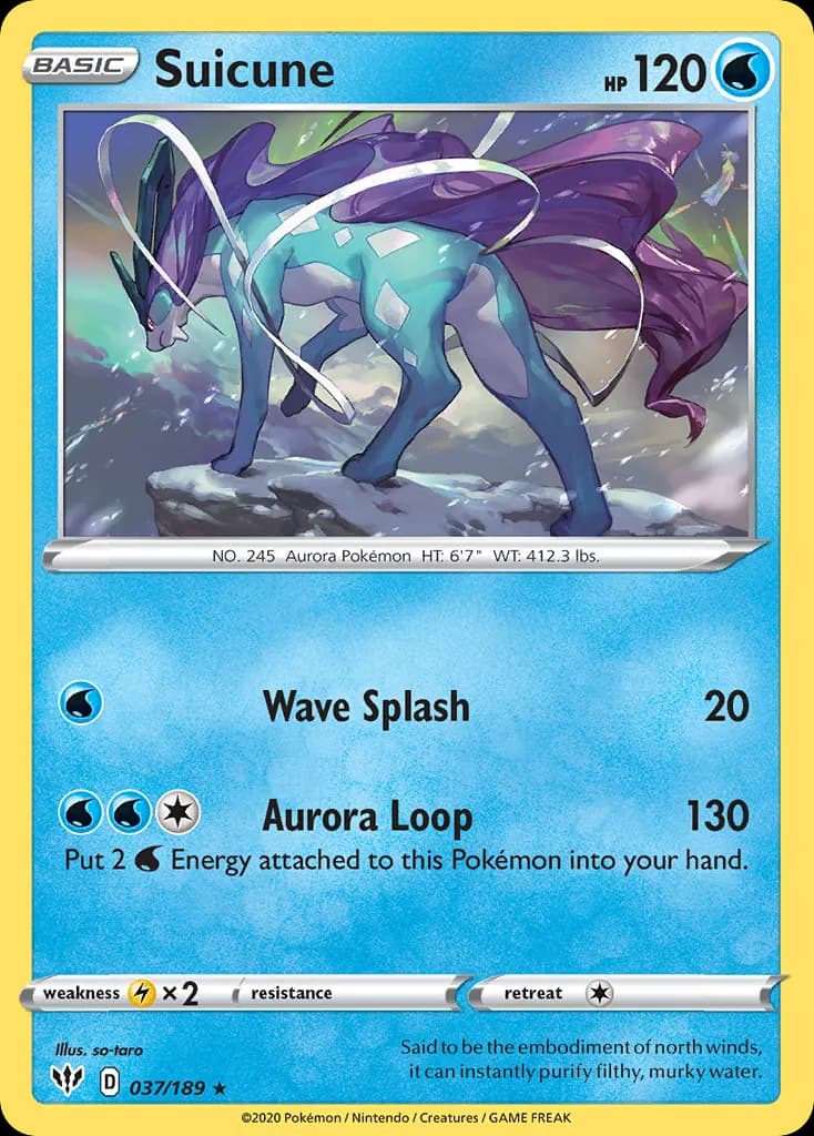 Suicune — Darkness Ablaze 37 Pokémon card