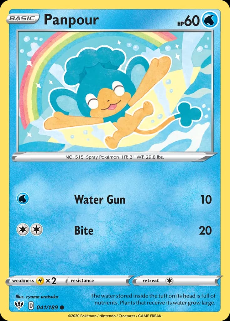 Panpour — Darkness Ablaze 41 Pokémon card