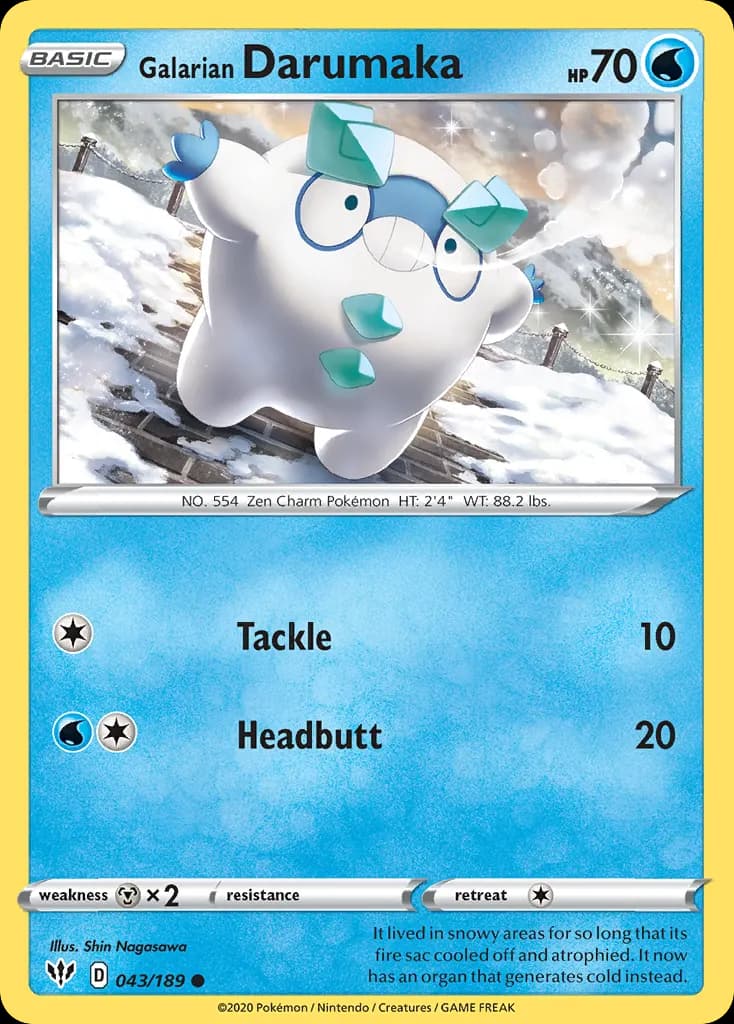 Galarian Darumaka — Darkness Ablaze 43 Pokémon card