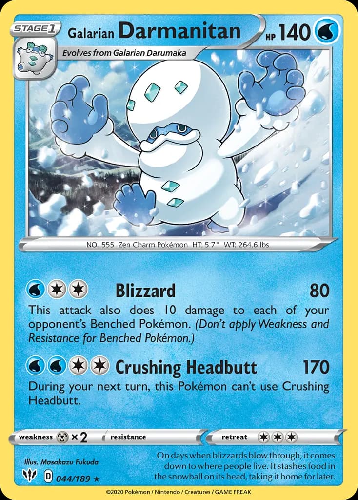 Galarian Darmanitan — Darkness Ablaze 44 Pokémon card