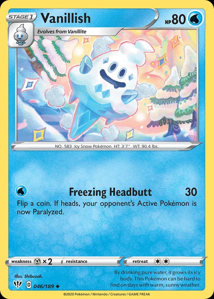 Vanillish — Darkness Ablaze 46 Pokémon card