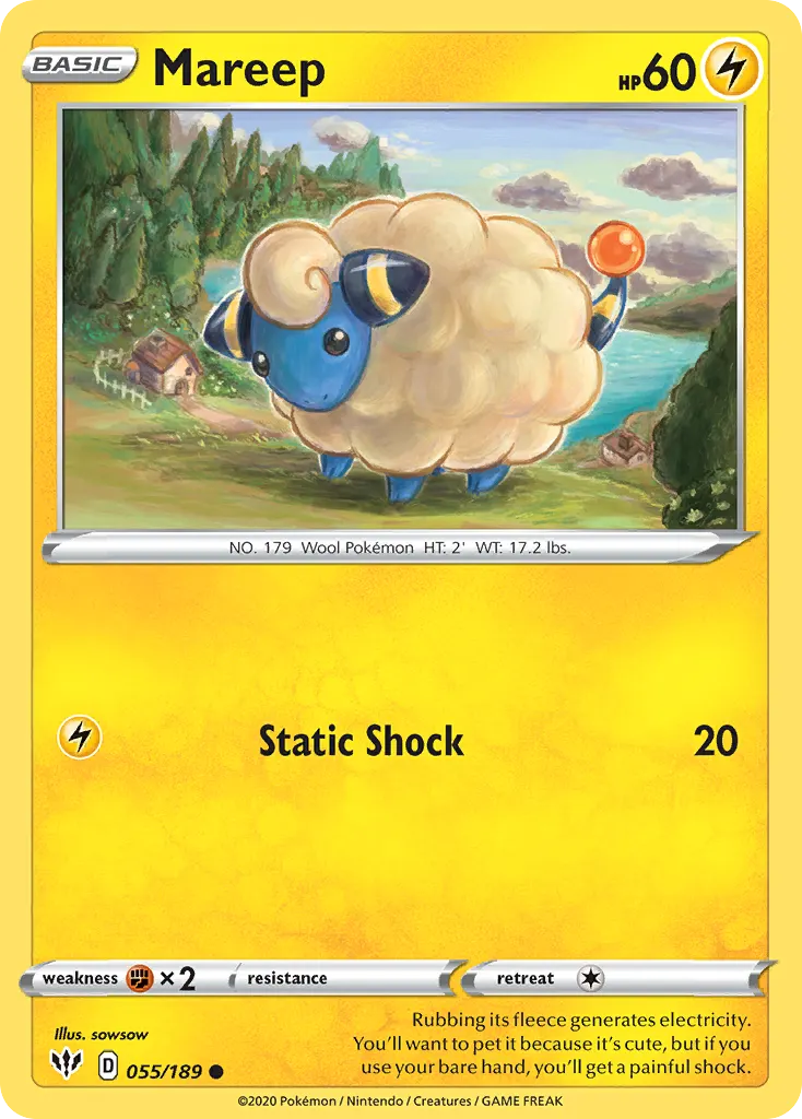 Mareep — Darkness Ablaze 55 Pokémon card
