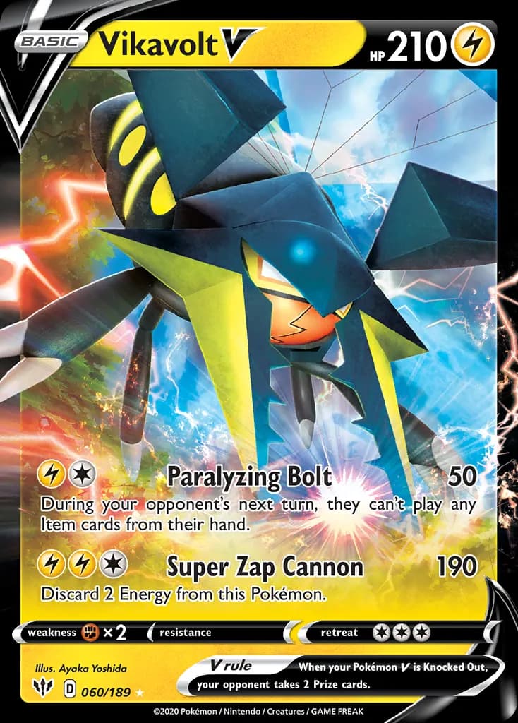 Vikavolt V — Darkness Ablaze 60 Pokémon card