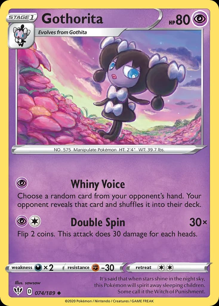 Gothorita — Darkness Ablaze 74 Pokémon card