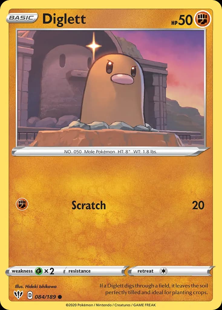 Diglett — Darkness Ablaze 84 Pokémon card