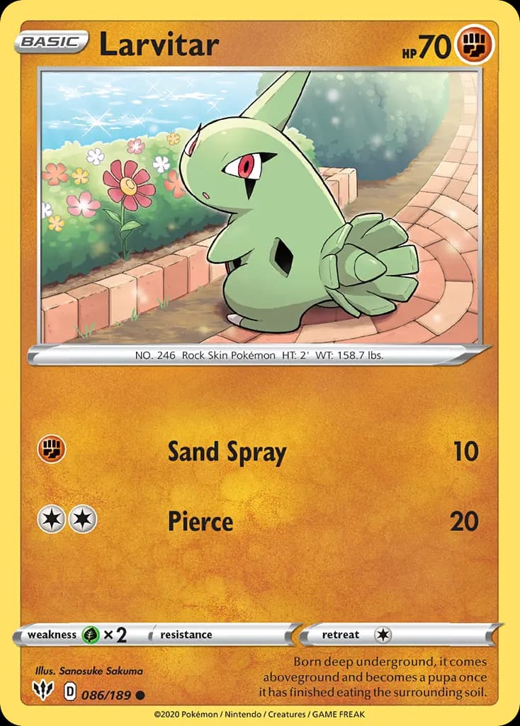 Larvitar — Darkness Ablaze 86 Pokémon card