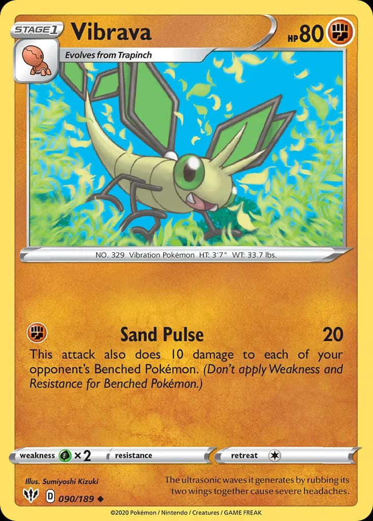 Vibrava — Darkness Ablaze 90 Pokémon card