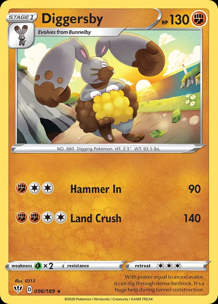 Diggersby — Darkness Ablaze 96 Pokémon card