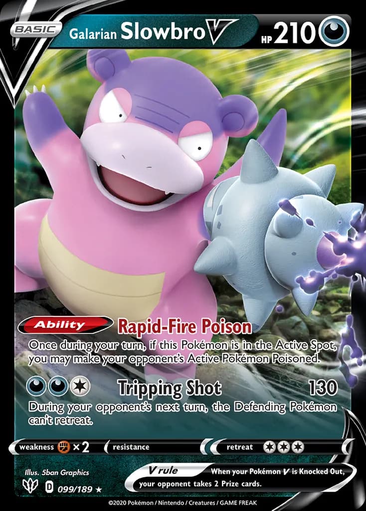 Galarian Slowbro V — Darkness Ablaze 99 Pokémon card