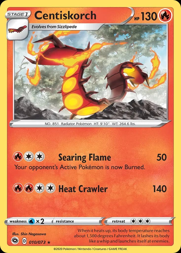 Centiskorch — Champion's Path 10 Pokémon card