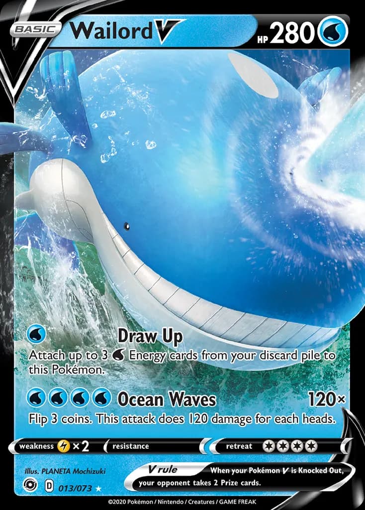 Wailord V — Champion's Path 13 Pokémon card