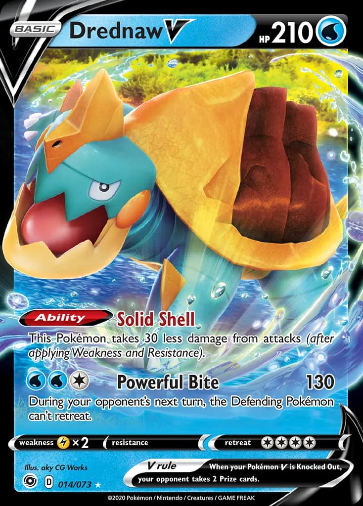 Drednaw V — Champion's Path 14 Pokémon card