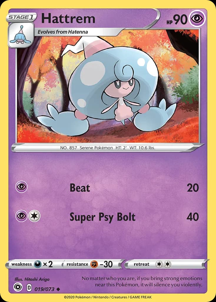 Hattrem — Champion's Path 19 Pokémon card