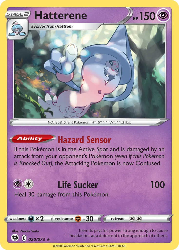 Hatterene — Champion's Path 20 Pokémon card