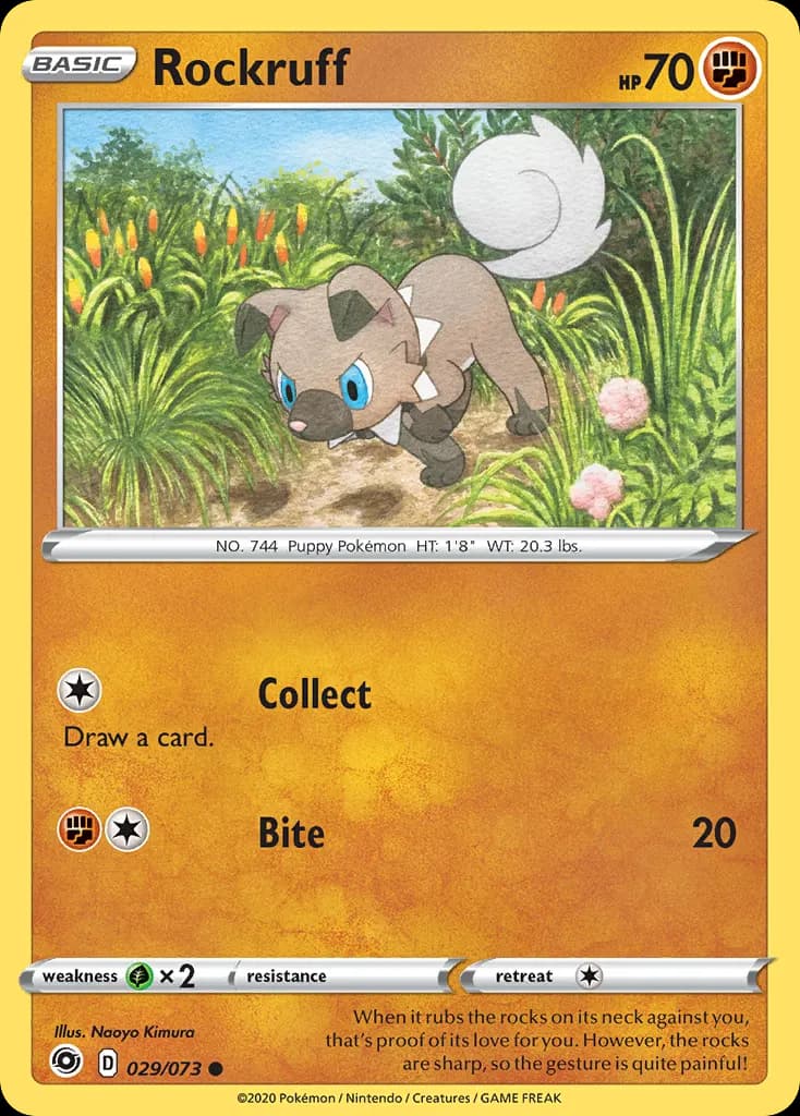Rockruff — Champion's Path 29 Pokémon card
