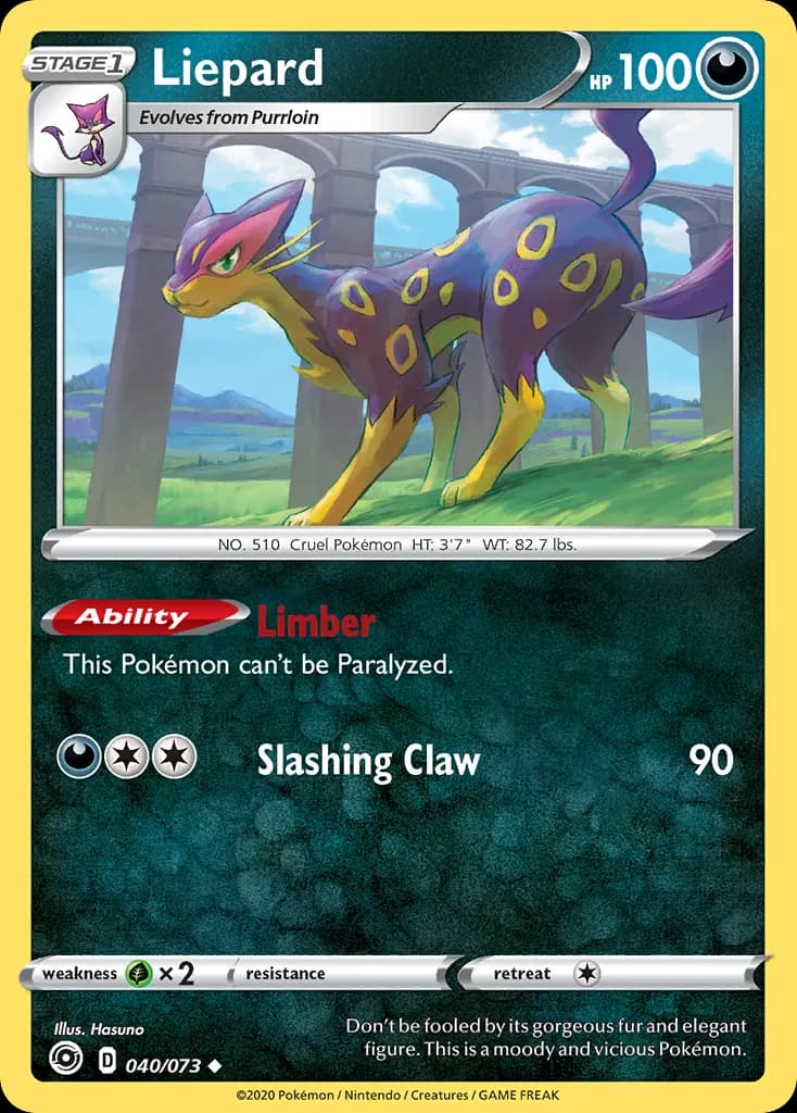 Liepard — Champion's Path 40 Pokémon card
