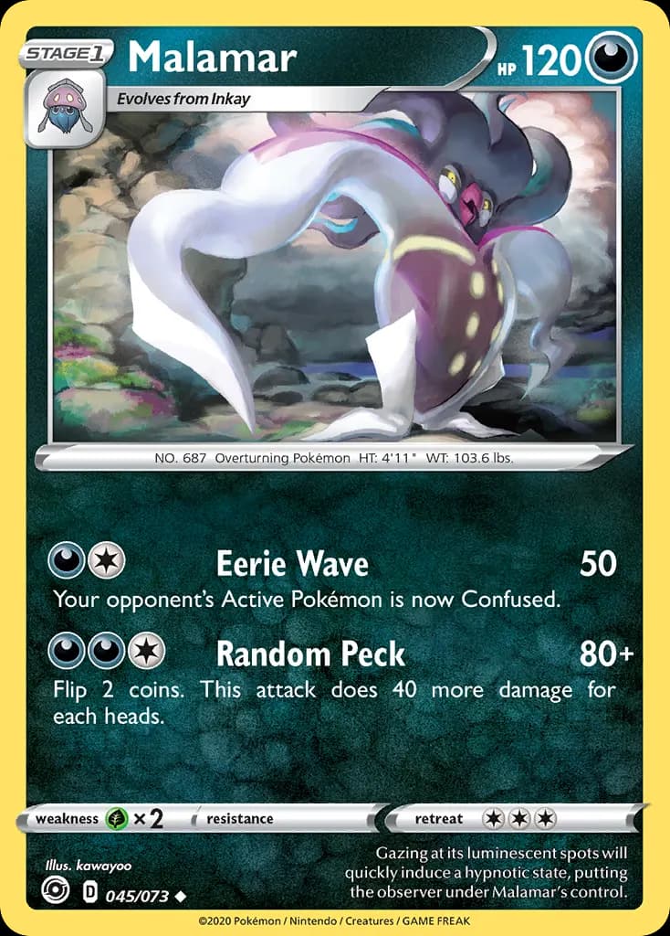 Malamar — Champion's Path 45 Pokémon card
