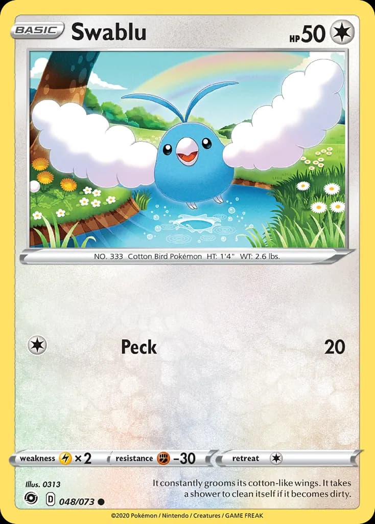 Swablu — Champion's Path 48 Pokémon card