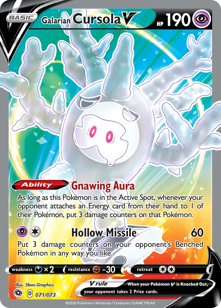 Galarian Cursola V — Champion's Path 71 Pokémon card