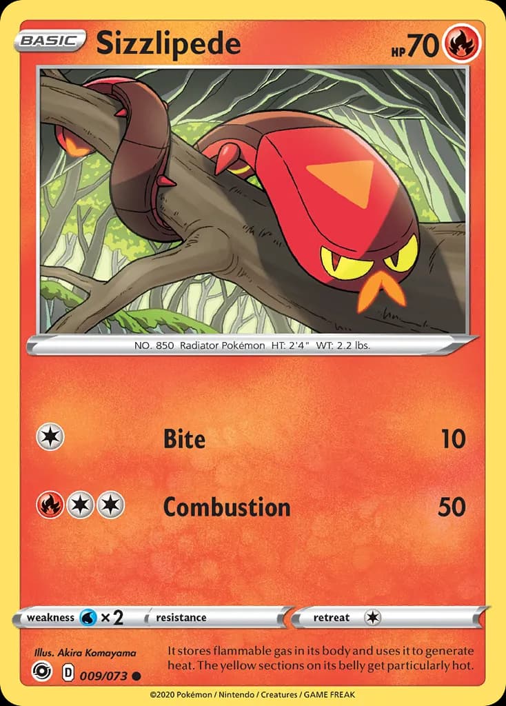 Sizzlipede — Champion's Path 9 Pokémon card