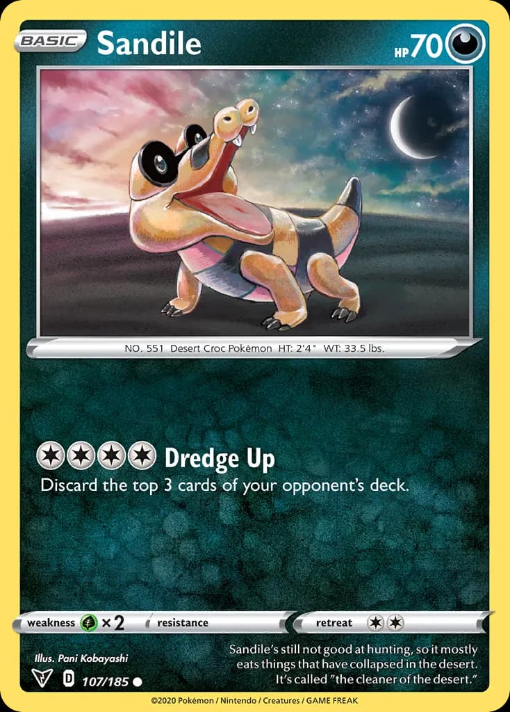 Sandile — Vivid Voltage 107 Pokémon card