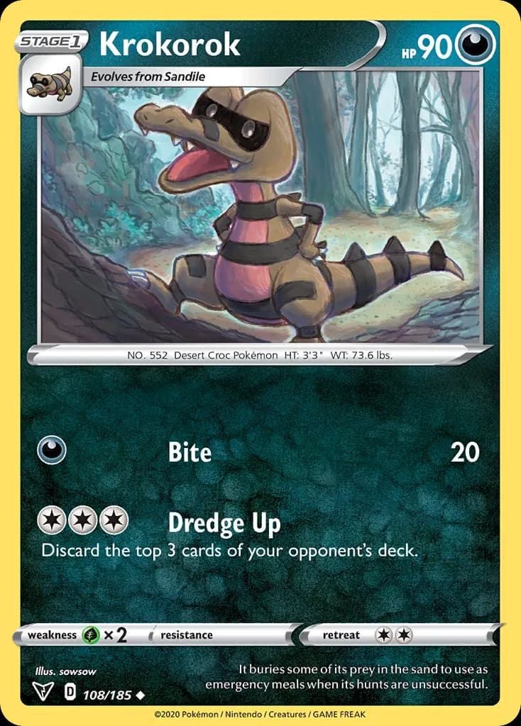 Krokorok — Vivid Voltage 108 Pokémon card