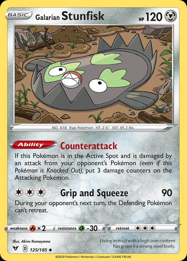 Galarian Stunfisk — Vivid Voltage 125 Pokémon card