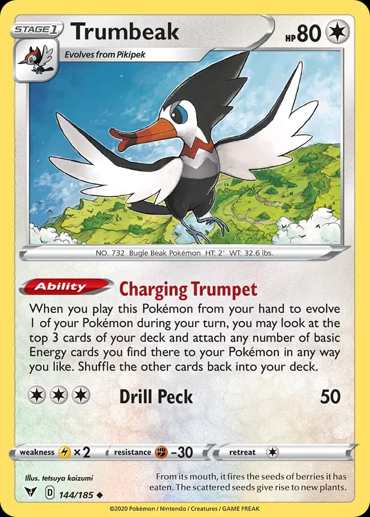 Trumbeak — Vivid Voltage 144 Pokémon card