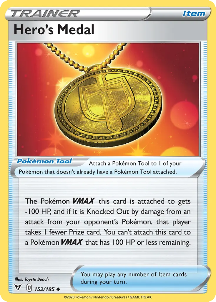 Hero's Medal — Vivid Voltage 152 Pokémon card