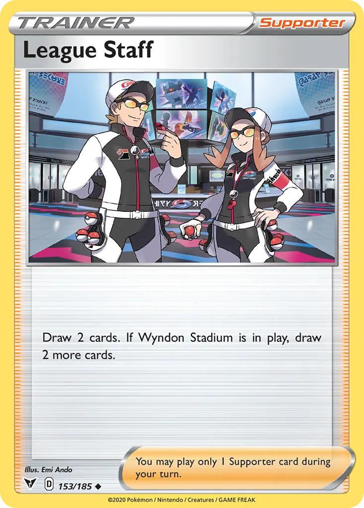 League Staff — Vivid Voltage 153 Pokémon card