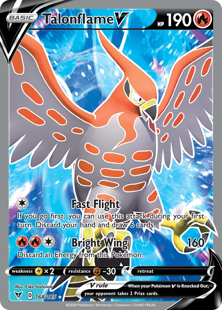 Talonflame V — Vivid Voltage 168 Pokémon card