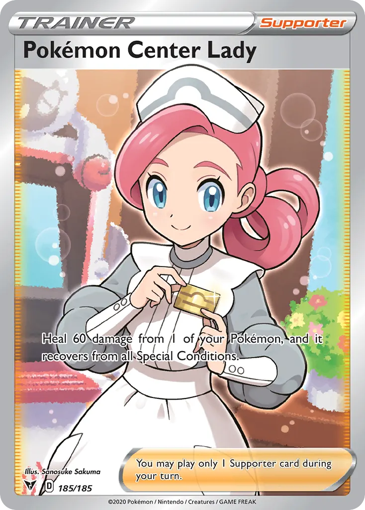Pokémon Center Lady — Vivid Voltage 185 Pokémon card