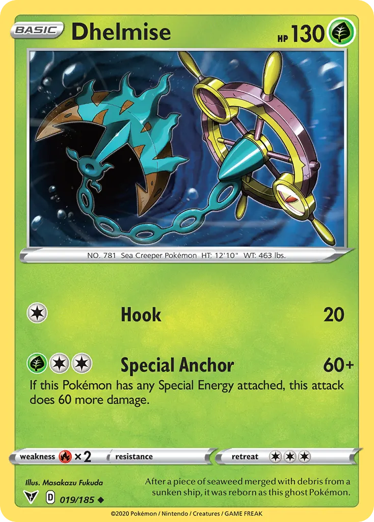 Dhelmise — Vivid Voltage 19 Pokémon card