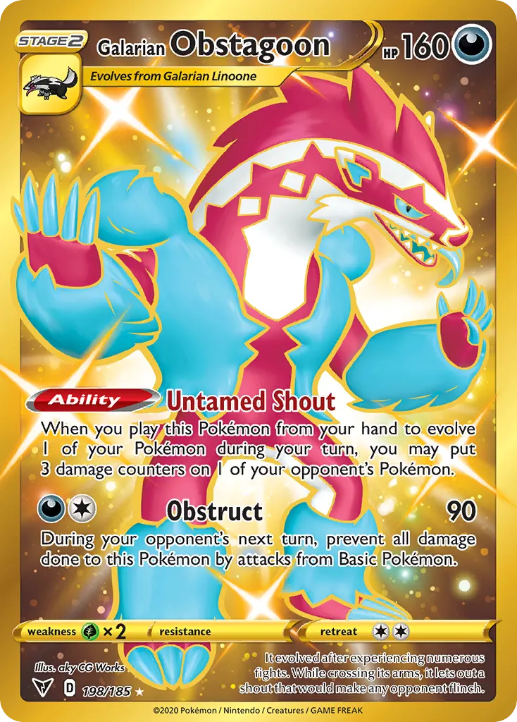 Galarian Obstagoon — Vivid Voltage 198 Pokémon card