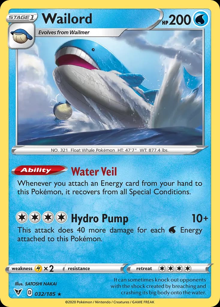 Wailord — Vivid Voltage 32 Pokémon card
